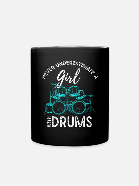 Batterie Percussion Batteur Femmes Filles Enfants Cadeau D - Mug uni - noir