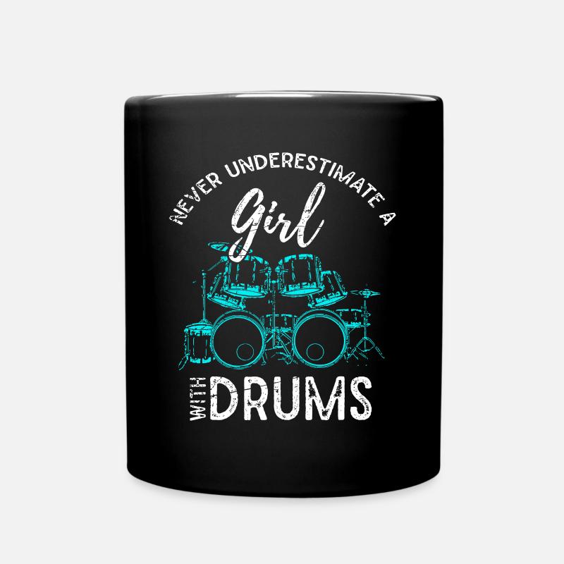 Batterie Percussion Batteur Femmes Filles Enfants Cadeau D - Mug uni - noir