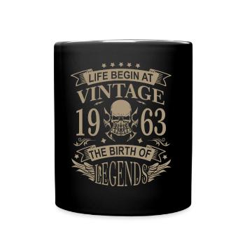 60th birthday legend proven since 1963 born - Full Colour Mug - black - Front