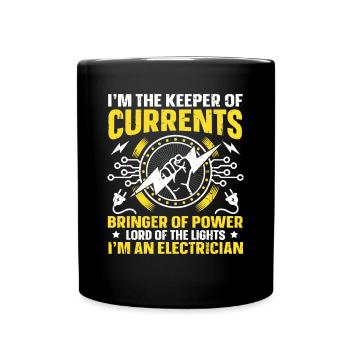 Nous vous allumons toujours électricien - Mug uni - noir - Devant