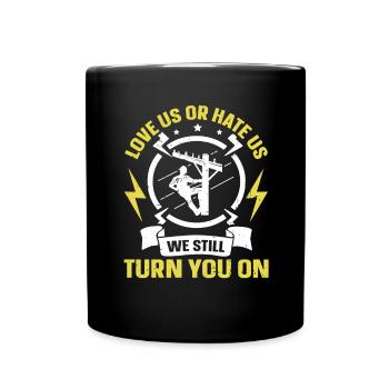 Nous vous allumons toujours électricien - Mug uni - noir - Devant
