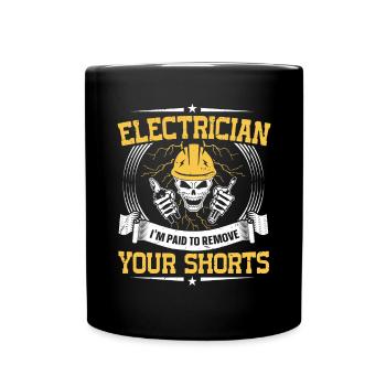 Nous vous allumons toujours électricien - Mug uni - noir - Devant