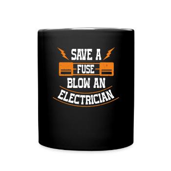 Nous vous allumons toujours électricien - Mug uni - noir - Devant