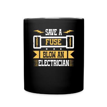 Nous vous allumons toujours électricien - Mug uni - noir - Devant