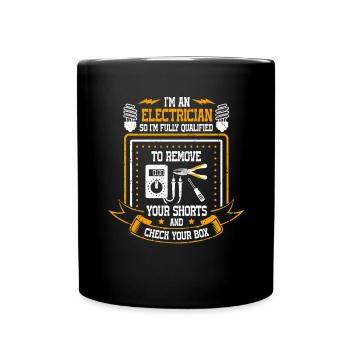 Nous vous allumons toujours électricien - Mug uni - noir - Devant