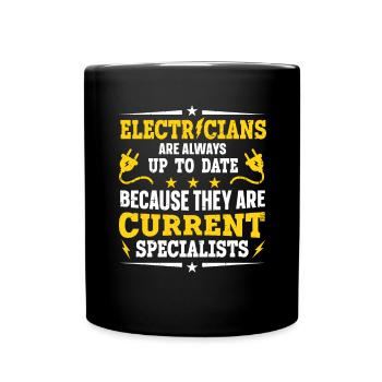 Nous vous allumons toujours électricien - Mug uni - noir - Devant