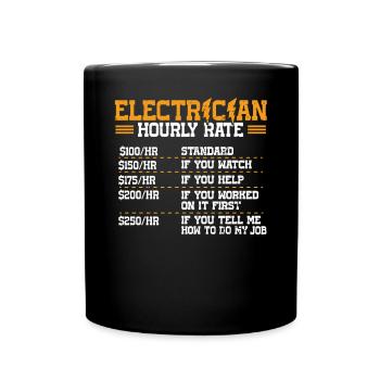 Nous vous allumons toujours électricien - Mug uni - noir - Devant