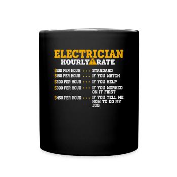 Nous vous allumons toujours électricien - Mug uni - noir - Devant