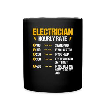 Nous vous allumons toujours électricien - Mug uni - noir - Devant