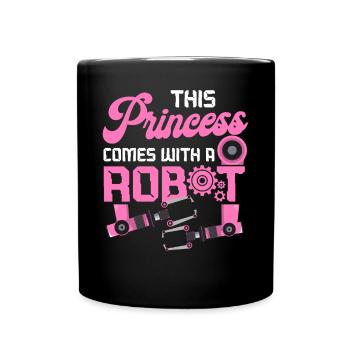 Robot Robotics Engineer Female - Full Colour Mug - black - Front