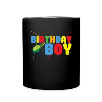 Birthday Children Laser Tag - Full Colour Mug - black - Front