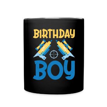 Birthday Children Laser Tag - Full Colour Mug - black - Front
