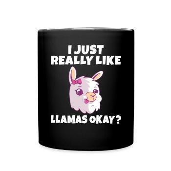 Lama Geschenk Lama Liebhaber Geschenk - Tasse einfarbig - Schwarz - Vorne