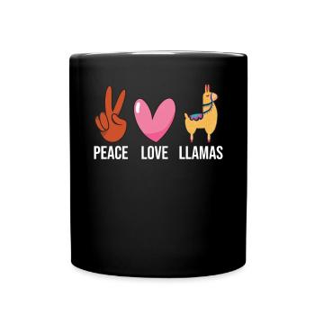 Lama Geschenk Lama Liebhaber Geschenk - Tasse einfarbig - Schwarz - Vorne