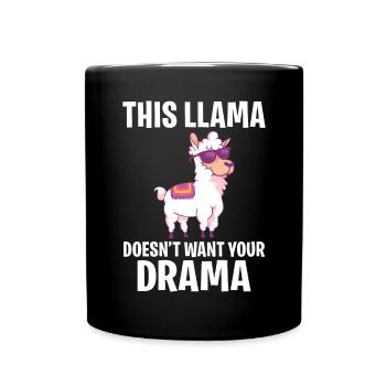 Lama Geschenk Lama Liebhaber Geschenk - Tasse einfarbig - Schwarz - Vorne