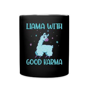 Lama Geschenk Lama Liebhaber Geschenk - Tasse einfarbig - Schwarz - Vorne