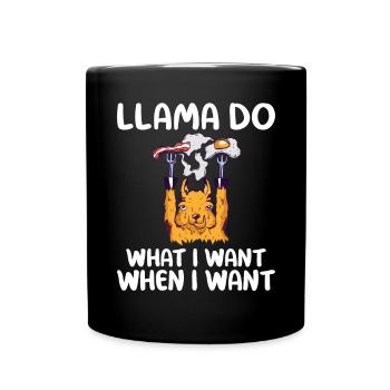 Llama Gift Llama Lover Gift - Full Colour Mug - black - Front