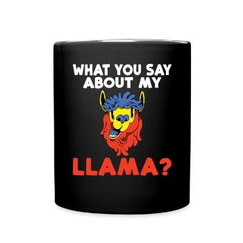 Lama Geschenk Lama Liebhaber Geschenk - Tasse einfarbig - Schwarz - Vorne