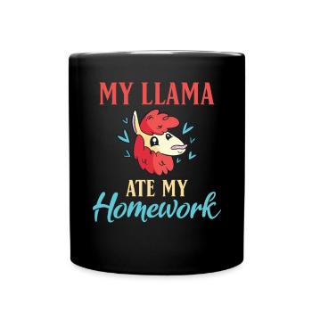 Lama Geschenk Lama Liebhaber Geschenk - Tasse einfarbig - Schwarz - Vorne