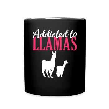 Lama Geschenk Lama Liebhaber Geschenk - Tasse einfarbig - Schwarz - Vorne