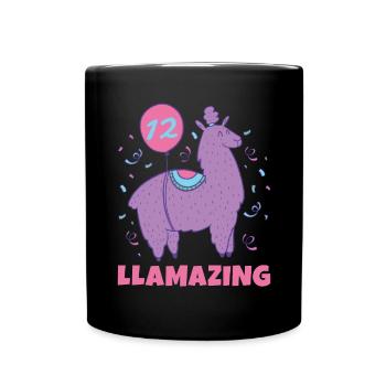 Llama Gift Llama Lover Gift - Full Colour Mug - black - Front