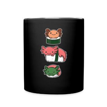 Sushi Axolotls kawaii Sushi Axolotl - Full Colour Mug - black - Front