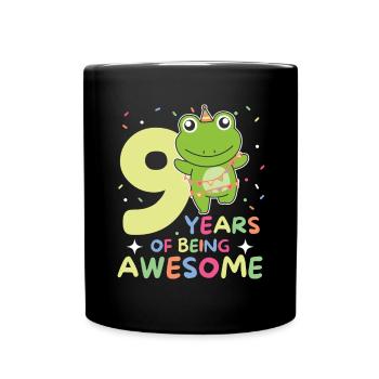 Grenouille pour 9e anniversaire Enfants de neuf ans - Mug uni - noir - Devant