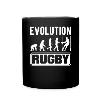 Rugby Ball Sport Player Retro Evolution Rugby Team - Full Colour Mug - black - Front