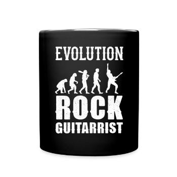 Human Evolution Guitar Band Retro Vintage - Tasse einfarbig - Schwarz - Vorne