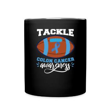 Tackle Colon Cancer | Colon Cancer Awareness Men - Full Colour Mug - black - Front