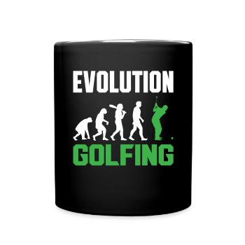 Évolution du golf du singe au golf masculin - Mug uni - noir - Devant