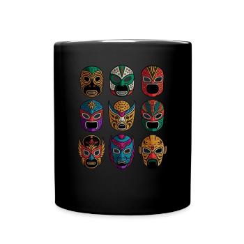 Freestyle Wrestling Retro Lucha Libre Masken - Tasse einfarbig - Schwarz - Vorne
