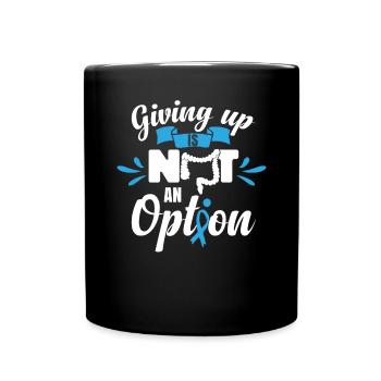 Aufgeben ist keine Option - Tasse einfarbig - Schwarz - Vorne