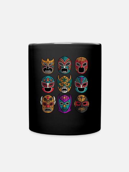 Luchador Masken - Freestyle Wrestling Mascaras - Tasse einfarbig - Schwarz