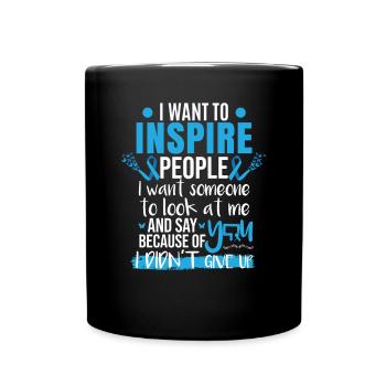 Blue Ribbon Schmetterling Darmkrebs - Tasse einfarbig - Schwarz - Vorne