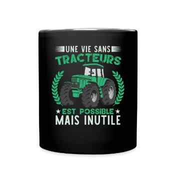 Tracteur Fan Paysan Agriculteur - Mug uni - noir - Devant