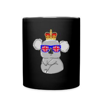 Koala Queen Elizabeth II Britische Krone - Tasse einfarbig - Schwarz - Vorne