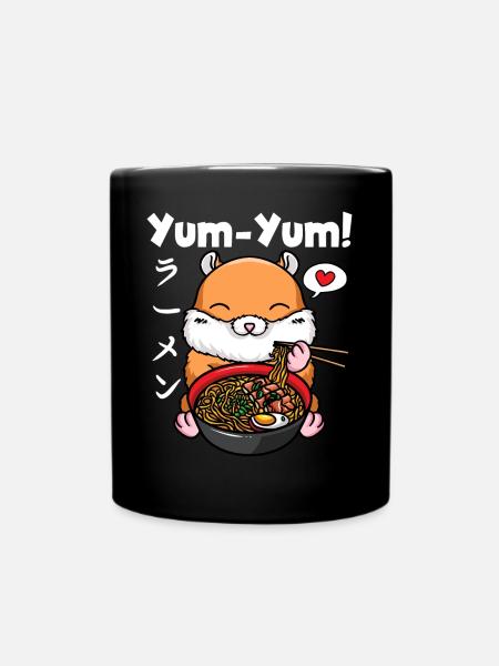 Yum Yum Japan Anime Ramen Nudel Hamster - Tasse einfarbig - Schwarz