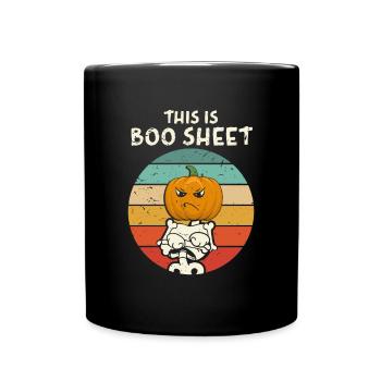 This Is Boo Sheet Kürbiskopf Halloween Kostüm - Tasse einfarbig - Schwarz - Vorne