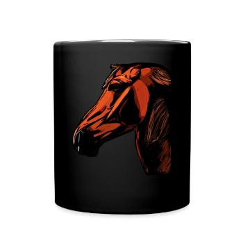 Horse Animal Motif - Full Colour Mug - black - Front