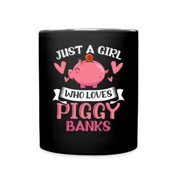 Juste une fille qui aime les banques à piggs sauver - Mug uni - noir - Devant