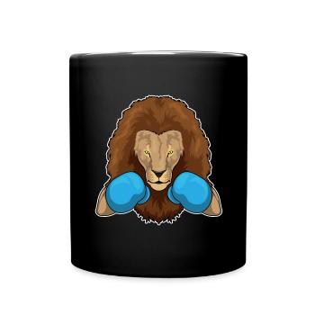 Lion Boxer Boxing Gloves Boxing - Full Colour Mug - black - Front