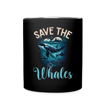 Killerwal Schwertwal Wale beobachten Orca Wal - Tasse einfarbig - Schwarz - Vorne