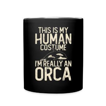Killer whale killer whale watching Orca whale watching - Full Colour Mug - black - Front