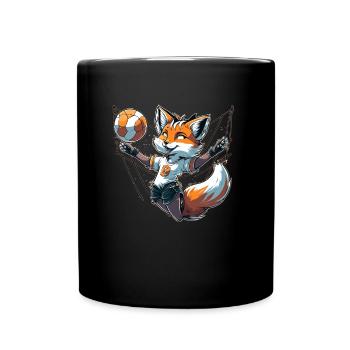 Volleyball Fuchs - Fuchs und Volleyball - Tasse einfarbig - Schwarz - Vorne