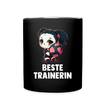 Volleyball Trainerin Panda Mädchen - Volleyball - Tasse einfarbig - Schwarz - Vorne
