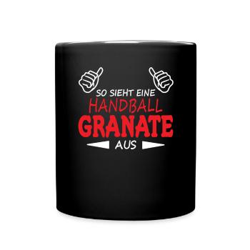 Handball Zubehör handballer Motiv - Tasse einfarbig - Schwarz - Vorne