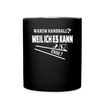 Handball Zubehör handballer Motiv - Tasse einfarbig - Schwarz - Vorne