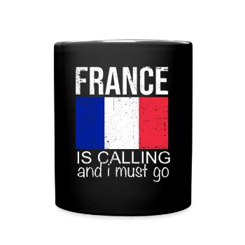Frankreich Spruch - Tasse einfarbig - Schwarz - Vorne