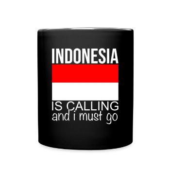 Indonesien Spruch - Tasse einfarbig - Schwarz - Vorne